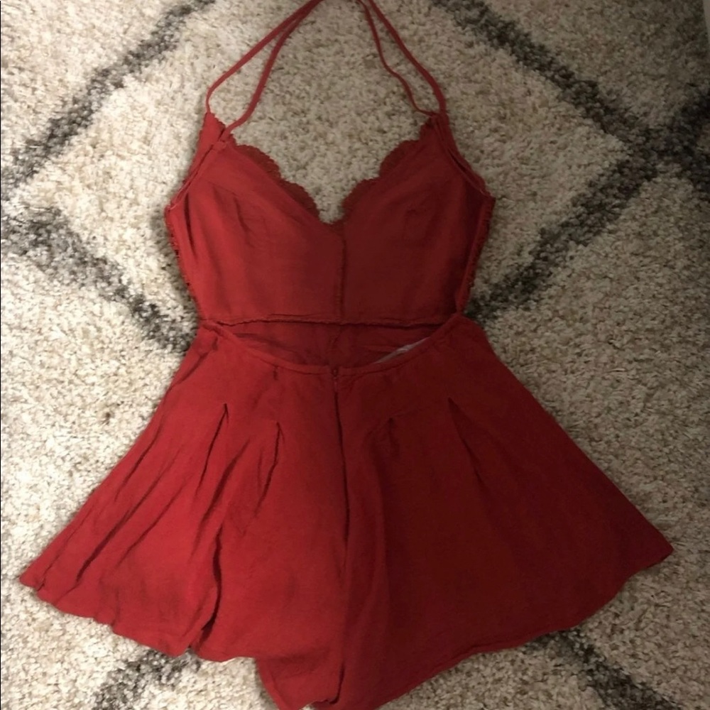 Lulu's Rust Red Romper - Picture 3 of 6